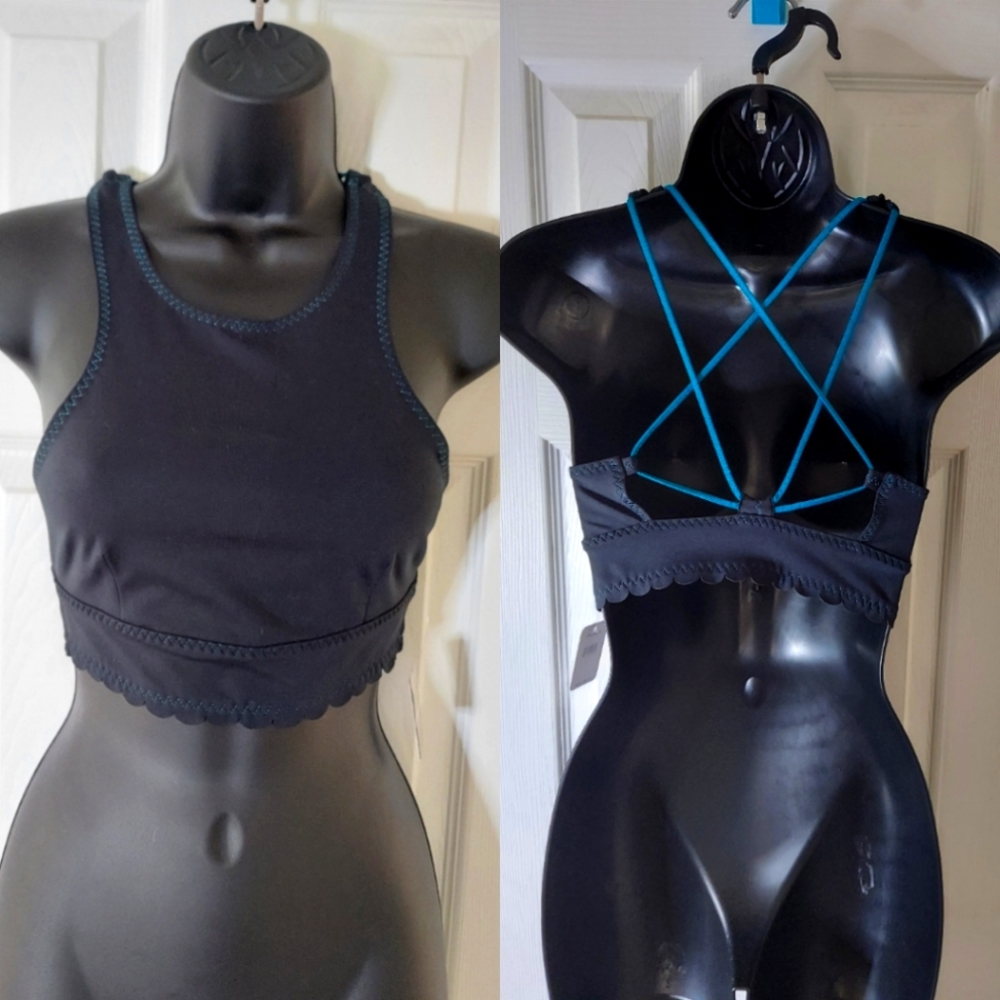 New Free People Pinky Promise Brami Sports Bra Black Sz XS